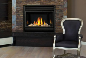 A direct vent fireplace